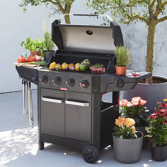Barbecook - Barbecue à gaz Luca 412 + réchaud latéral - Noir - Image 3