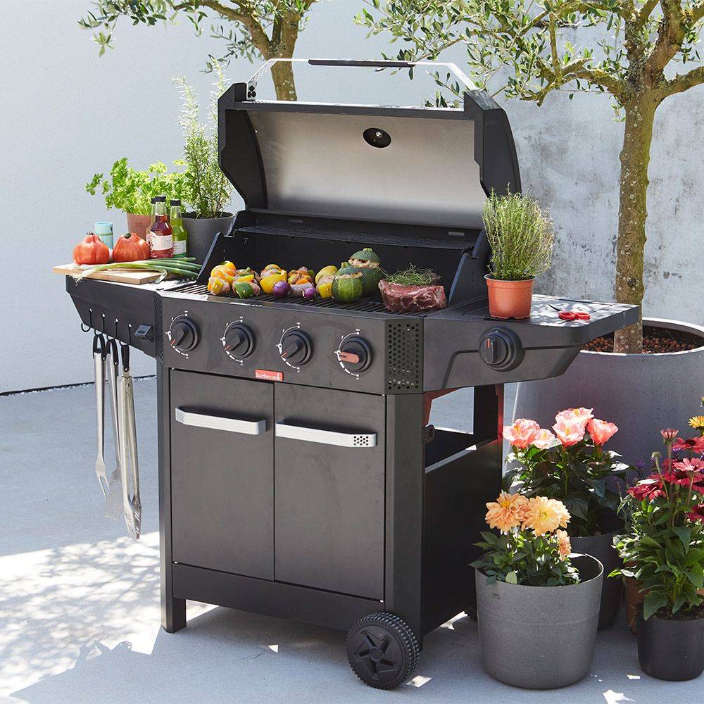 Barbecook - Barbecue à gaz Luca 412 + réchaud latéral - Noir - Image 3