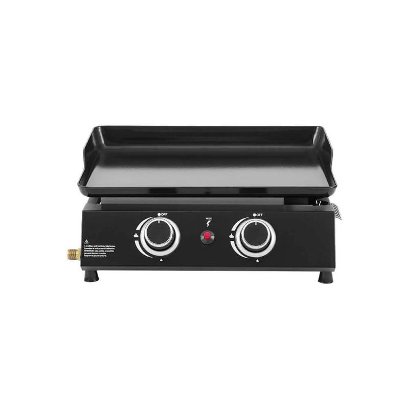 Brasero - Plancha gaz Alma 2 feux - COOKING BOX BY FAVEX - Plaque acier émaillé - 2 brûleurs 4.8kW - Surface 44 x 34 cm - 6 convives - Noir - Image 3
