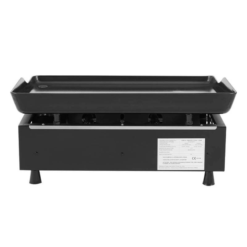 Brasero - Plancha gaz Alma 2 feux - COOKING BOX BY FAVEX - Plaque acier émaillé - 2 brûleurs 4.8kW - Surface 44 x 34 cm - 6 convives - Noir - Image 10