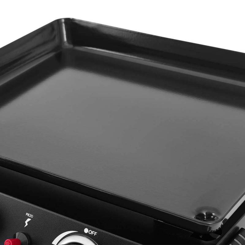 Brasero - Plancha gaz Alma 2 feux - COOKING BOX BY FAVEX - Plaque acier émaillé - 2 brûleurs 4.8kW - Surface 44 x 34 cm - 6 convives - Noir - Image 4