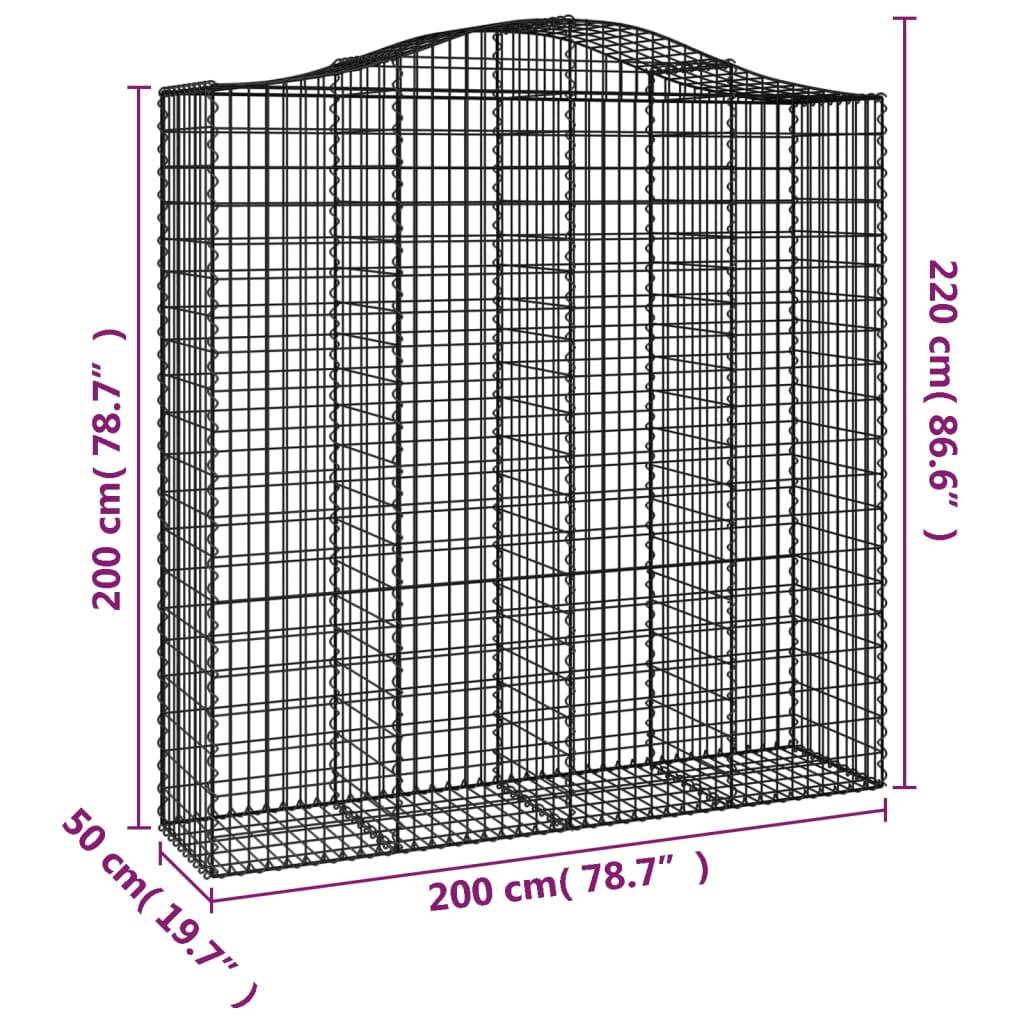 Vidaxl - Panier de gabions arqué 200x50x200/220 cm Fer galvanisé vidaXL 153400 - Image 3
