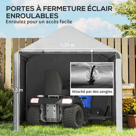 Abri Vélo Extérieur 2 x 2 x 2 m Cadre en Acier Galvanisé Imperméable et Résistant aux UV - Image 7