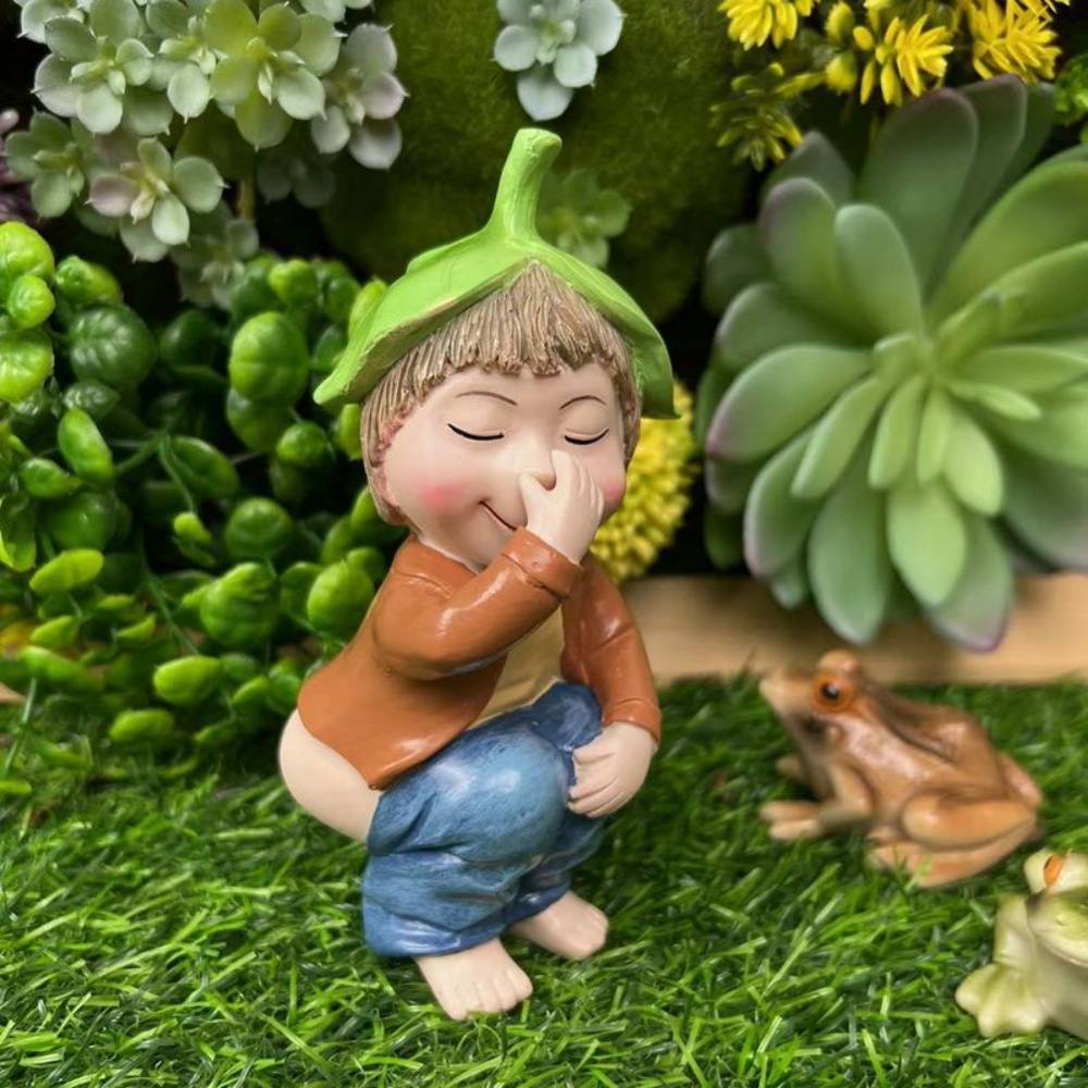 Sujet de decoration - Nain de jardin clown - Statue de cuvette de toilette en résine - Décoration extérieure humoristique - 13 cm - Living123 - Image 5