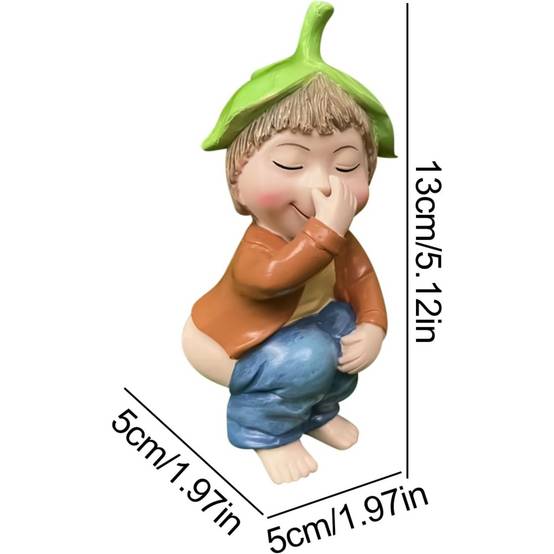 Sujet de decoration - Nain de jardin clown - Statue de cuvette de toilette en résine - Décoration extérieure humoristique - 13 cm - Living123 - Image 2
