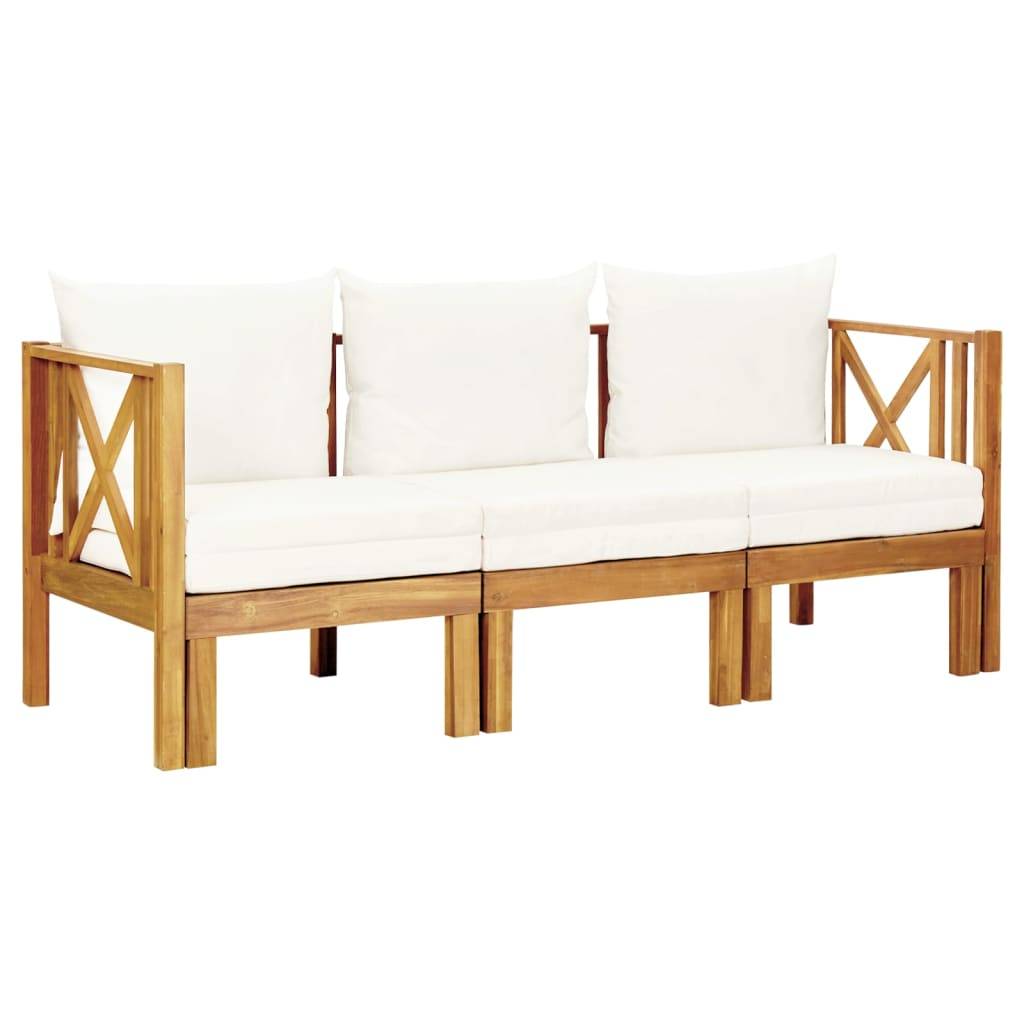 PANGIVO - Banc de jardin bois d'acacia naturel et crème 179 x 66 x 68.5 cm - PANGIVO - Image 5