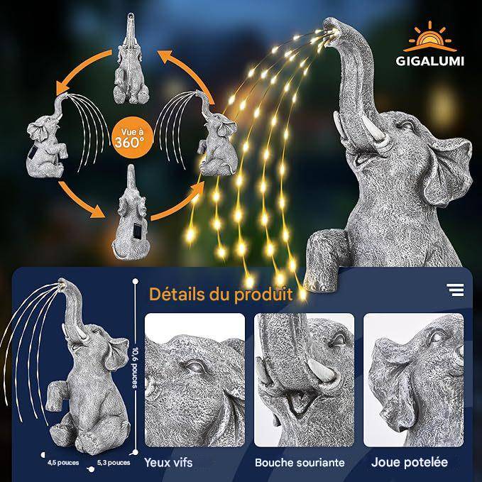 Statue d'Éléphant Décorative pour Jardin - IntiMeg - Image 4