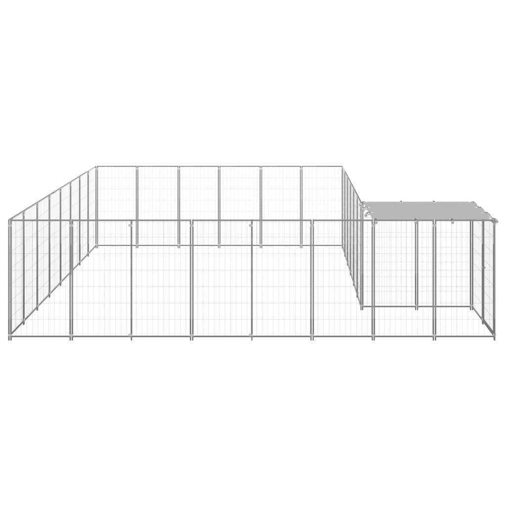 Helloshop26 - Chenil extérieur cage enclos parc animaux chien argenté 15,73 m² acier - Image 4