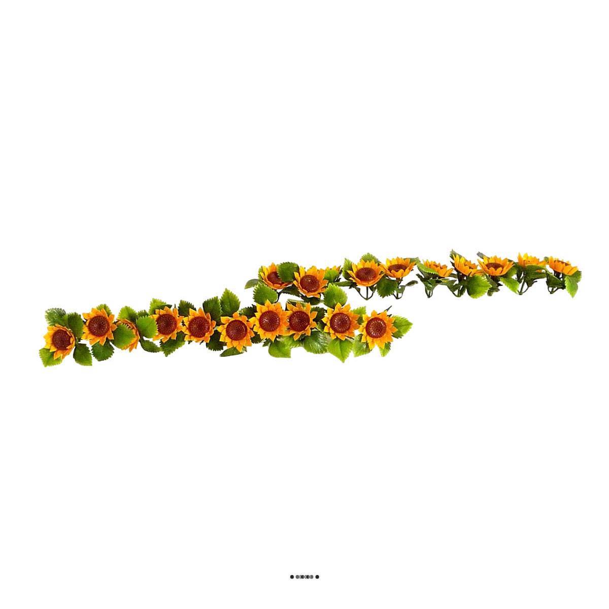 Artificielles - Barrette x12 separateurs socle blanc L25 cm fleurs tournesol plastique - Image 2