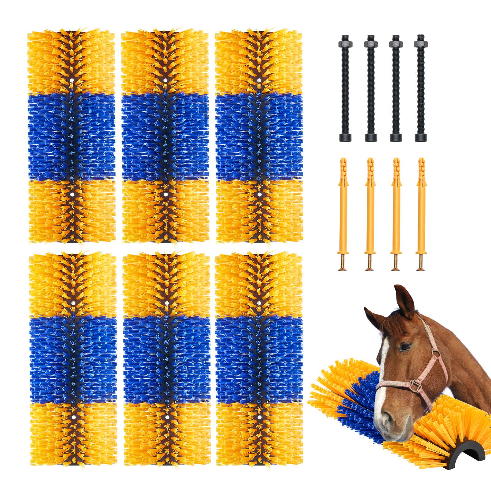 Vevor - VEVOR Brosse gratter bétail, 51x19 cm, lot 6, 12 vis. Anti-démangeaisons, chevaux, bovins.