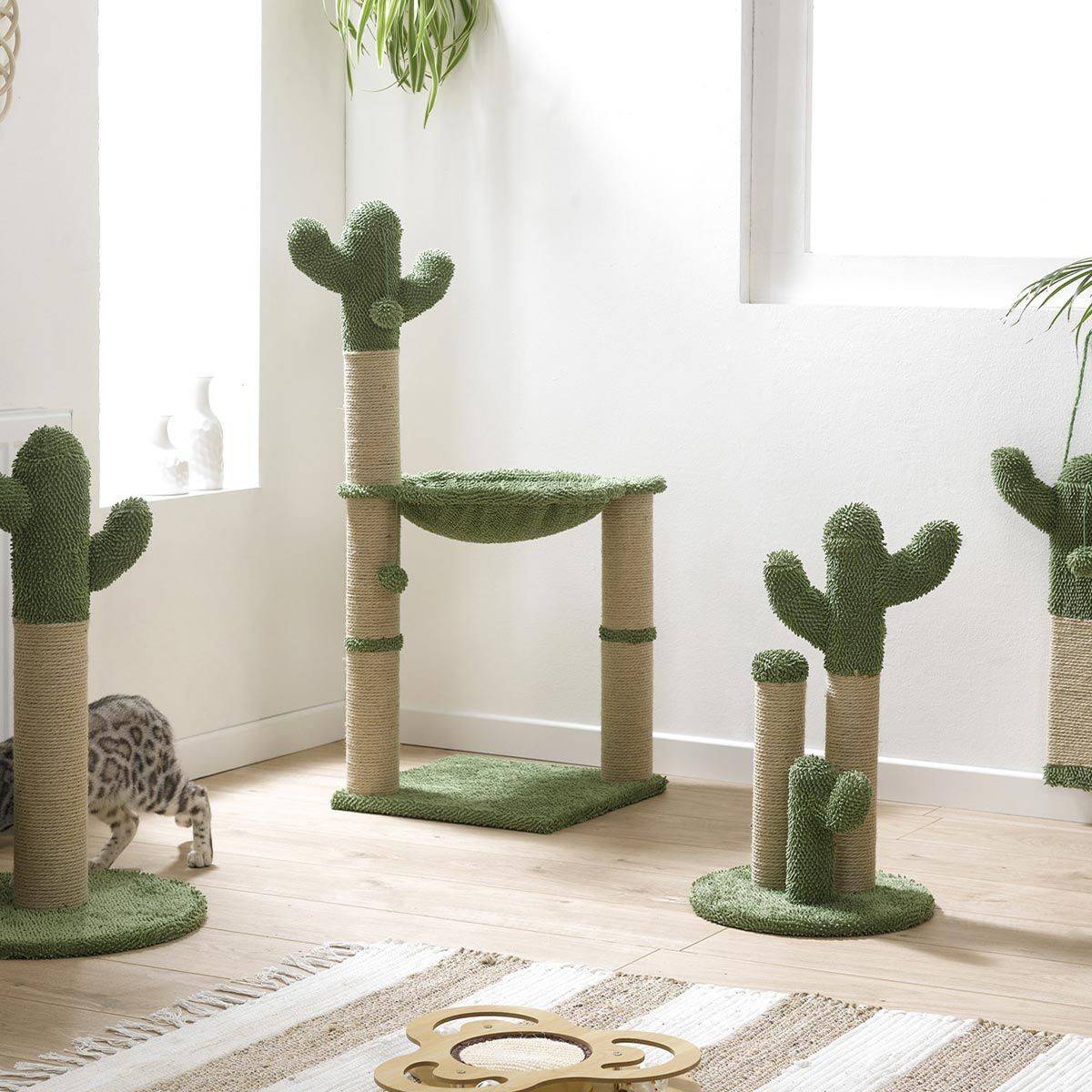 Love Story - Arbre à Chat Cactus "Jouet & Hamac" 96cm Vert - Image 3