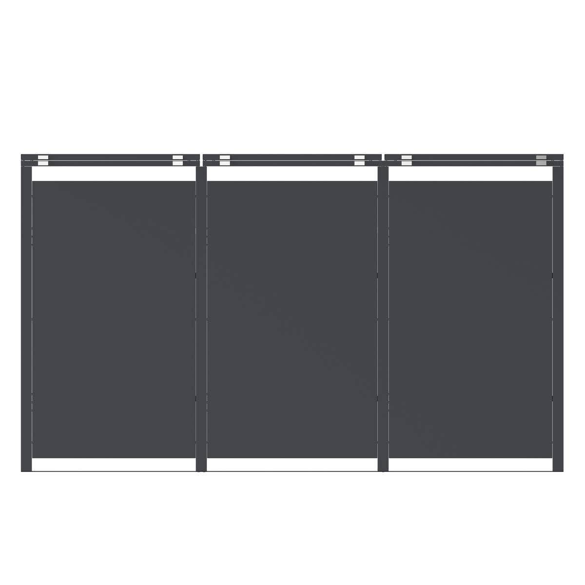 Abri cache-poubelle triple 3 x 240 L anthracite imitation bois acier design - Image 10
