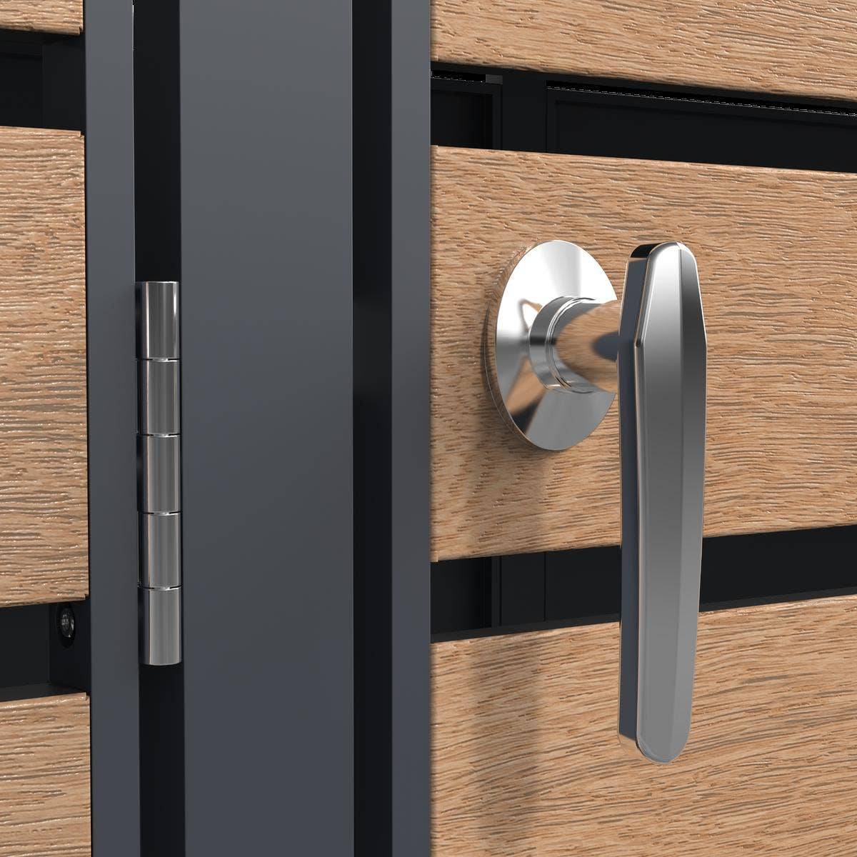 Abri cache-poubelle triple 3 x 240 L anthracite imitation bois acier design - Image 9