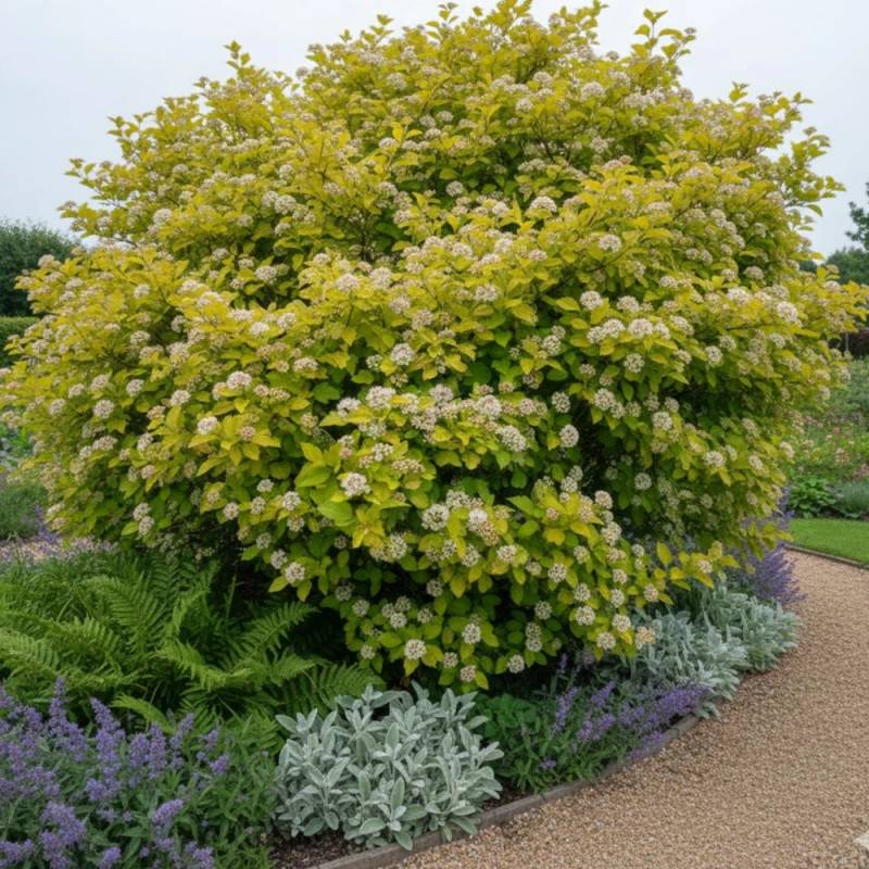 Physocarpus Raspberry Lemonade® 'ZLEYel2', Physocarpe à fleurs Blanche/ - feuillage Caduc - Pot de 1,5L - 20/40 cm - Image 3