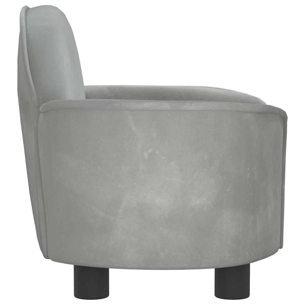 PANGIVO - Lit pour chien velours et bois gris clair 66 x 40 x 45 cm - PANGIVO - Image 4