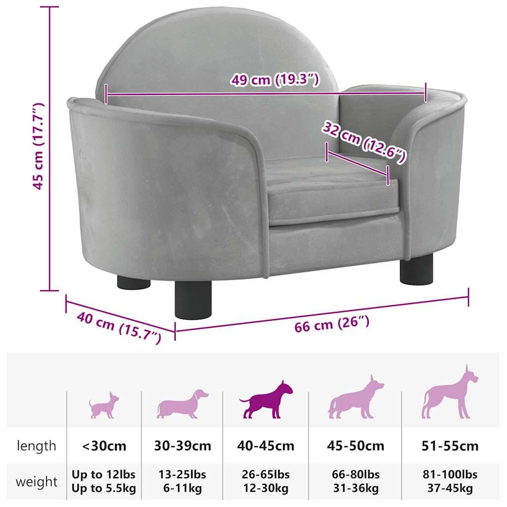 PANGIVO - Lit pour chien velours et bois gris clair 66 x 40 x 45 cm - PANGIVO - Image 7