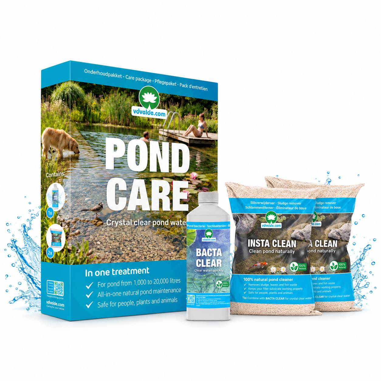 0 - Pond Care - Set d'Entretien jusqu'à 20.000L - Algues Vase et Turbidité - Image 1