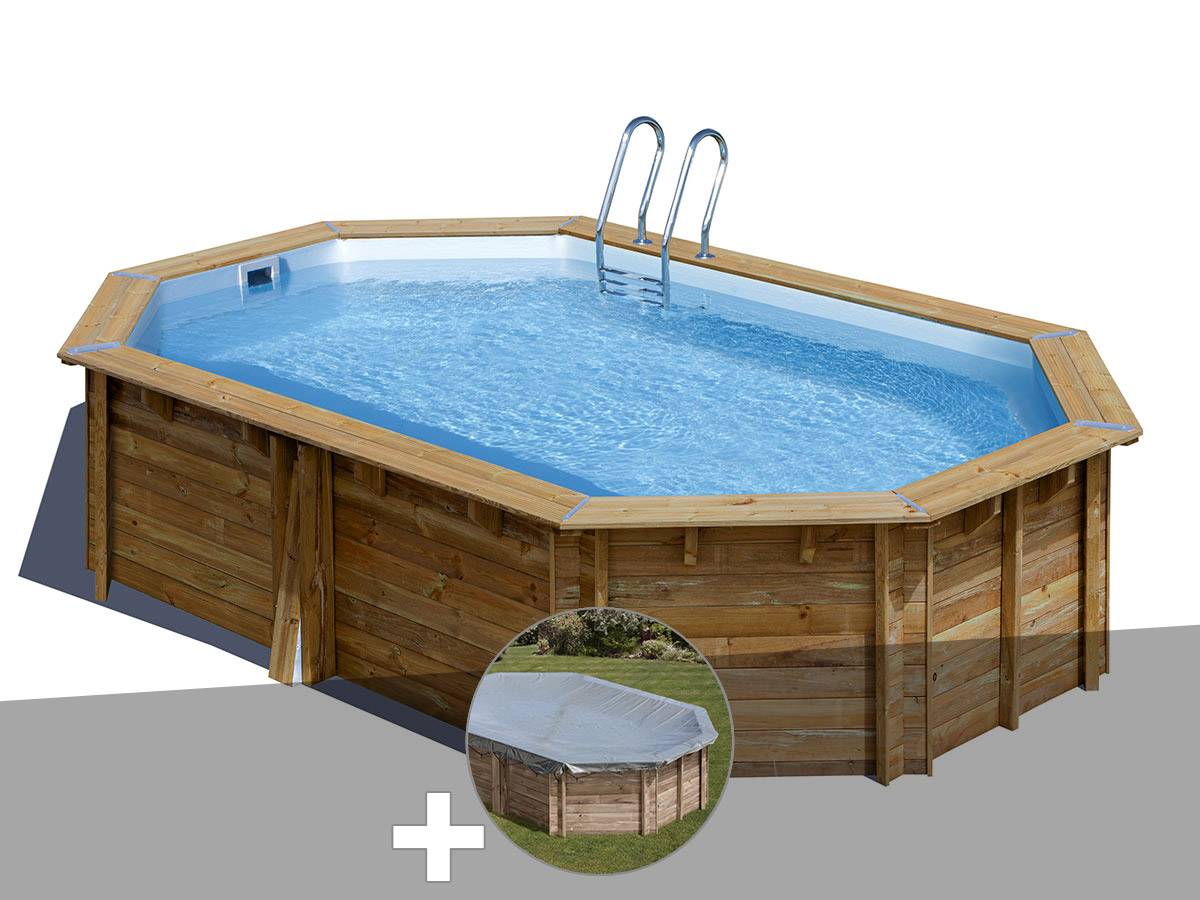 Gré - Kit piscine bois Gré Canelle 2 5,35 x 3,35 x 1,17 m + Bâche hiver
