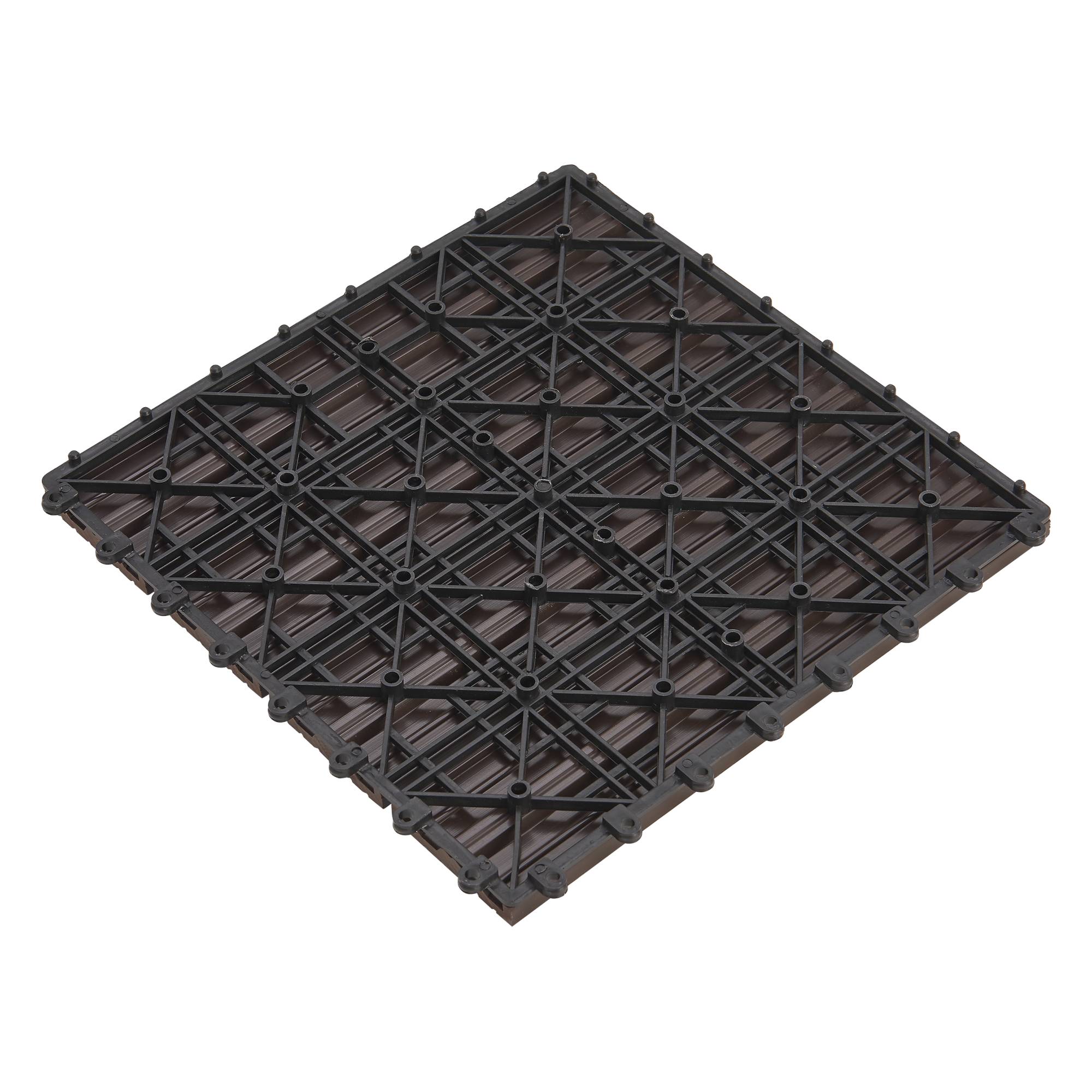 Set de 11 dalles de jardin Schramberg en bois composite 1m² 30 x 30 x 2,2 cm marron foncé en.casa - Image 5