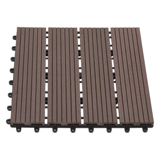 Set de 11 dalles de jardin Schramberg en bois composite 1m² 30 x 30 x 2,2 cm marron foncé en.casa - Image 4