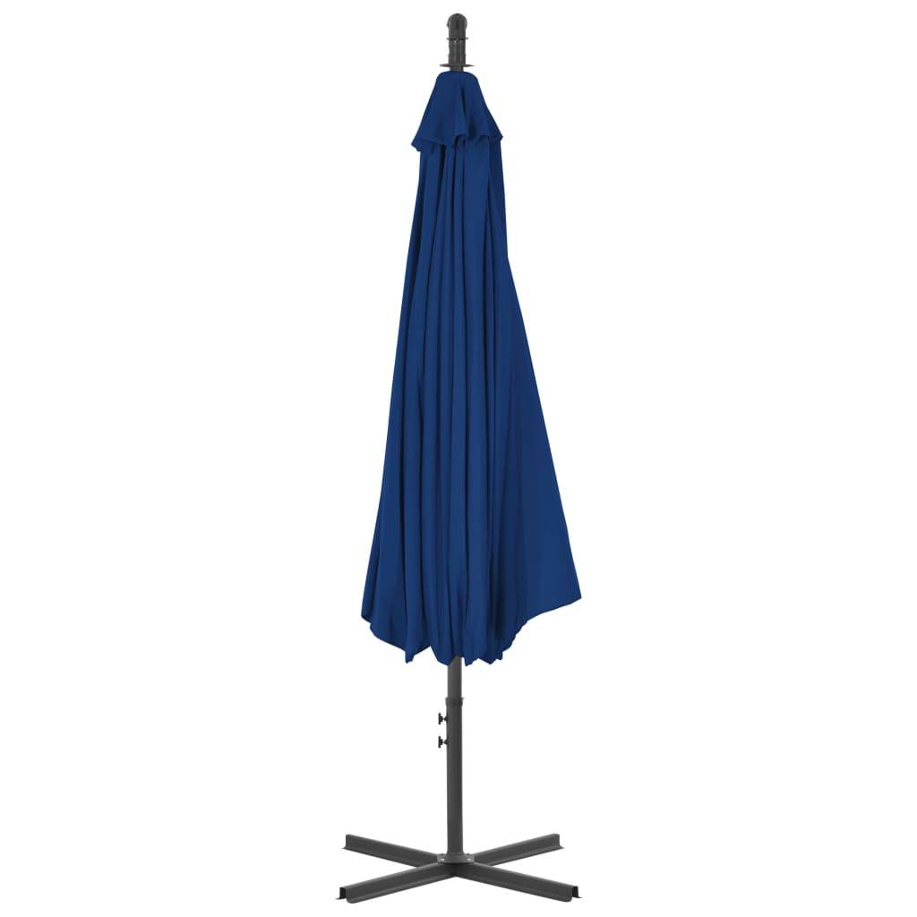 Helloshop26 - Parasol meuble de jardin déporté avec mât en acier 300 cm bleu azuré - Image 3