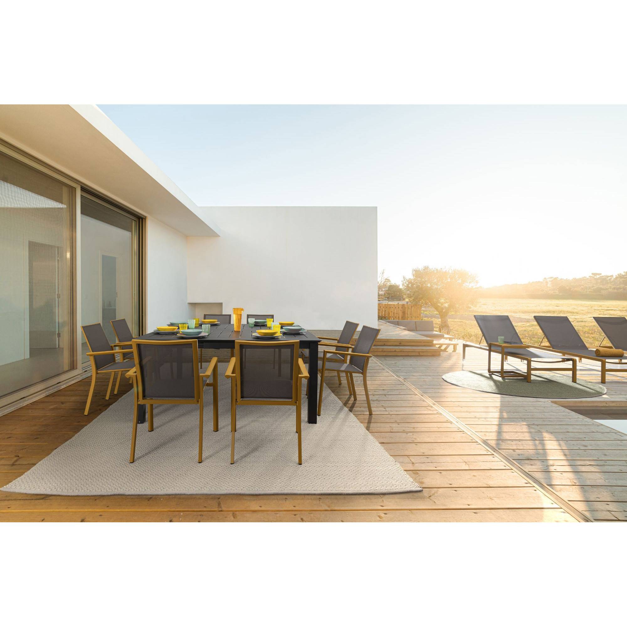 Autre - Chaises de jardin colorées en aluminium (lot de 4) - CASSIS - Image 2