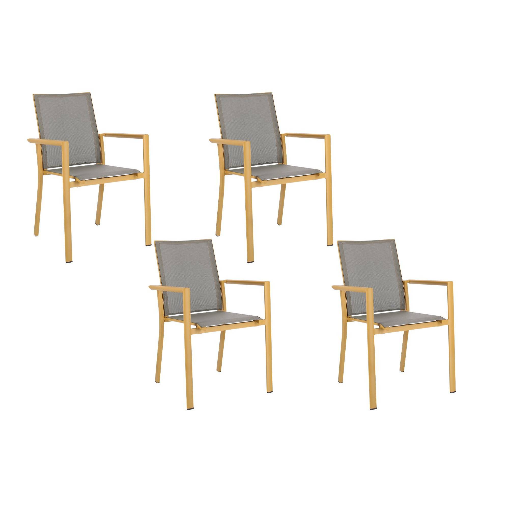 Autre - Chaises de jardin colorées en aluminium (lot de 4) - CASSIS - Image 1