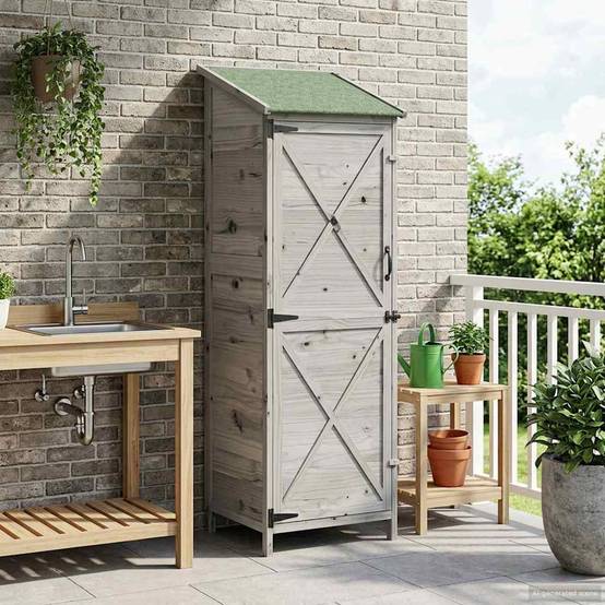 Vidaxl - Abri de jardin Gris 59,5 x 56 x 176,5 cm Bois d'ingénierie vidaXL 42033478 - Image 1