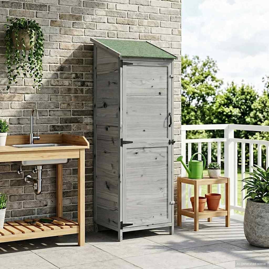 Vidaxl - Abri de jardin Gris 59,5 x 56 x 176,5 cm Bois d'ingénierie vidaXL 42033478 - Image 4