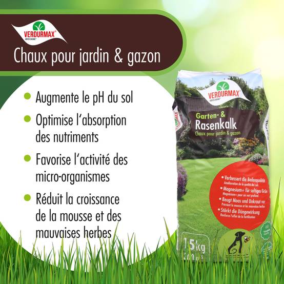 15 kg VERDURMAX® Chaux pour jardin et pelouse x 1 - Image 3