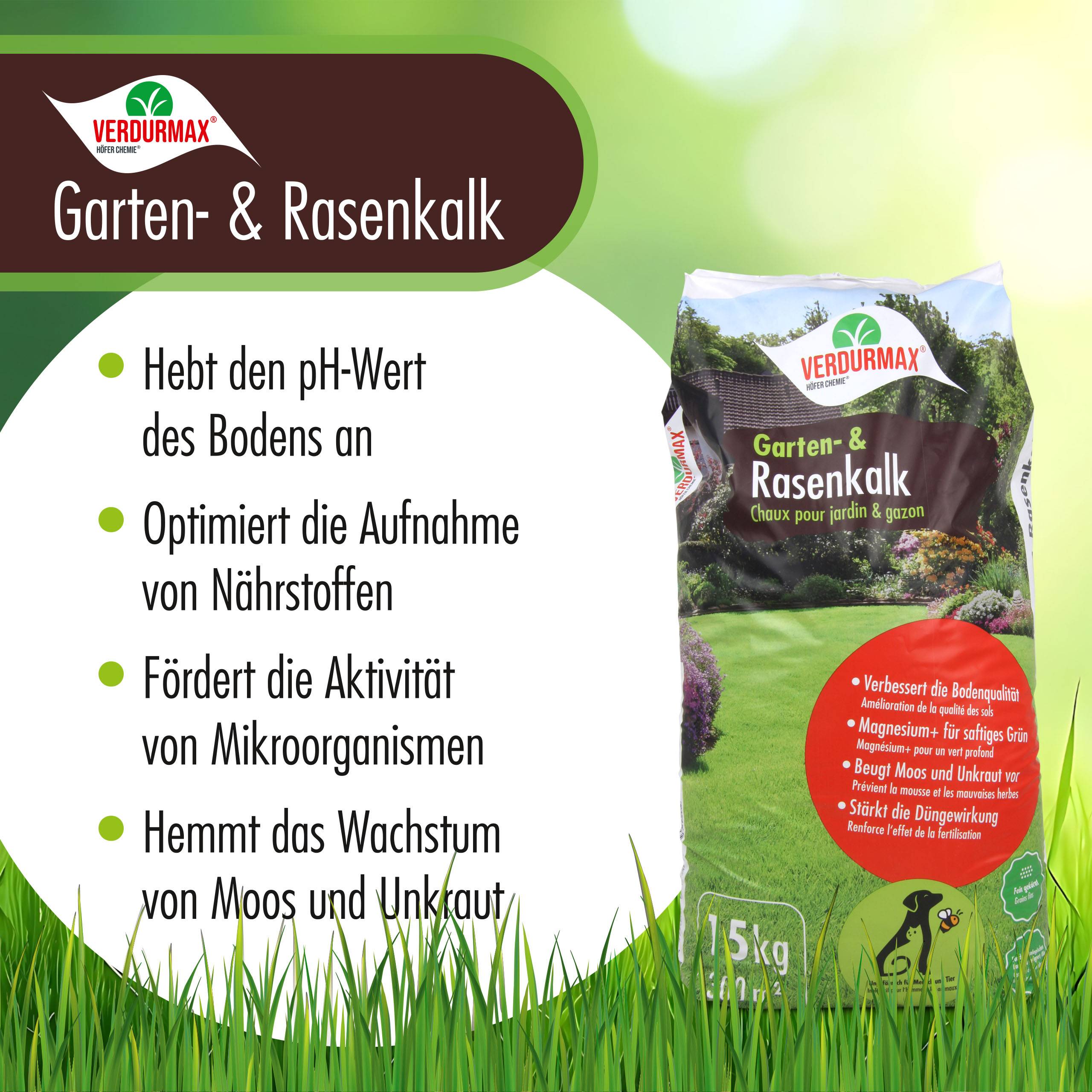 15 kg VERDURMAX® Chaux pour jardin et pelouse  x 1 - Image 2