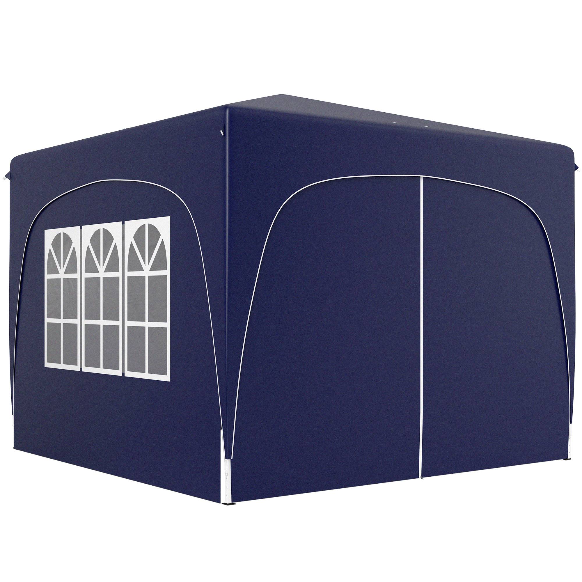 Tonnelle bleu foncé 3x3 m avec panneaux UPF50+ et hauteur réglable, abri design sobre pour terrasse pratique et protecteur - Image 2