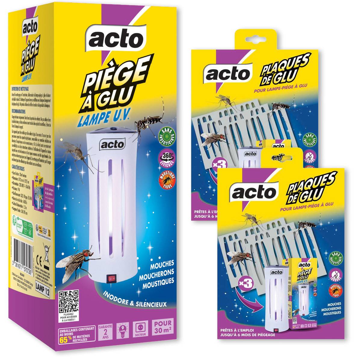Acto - Pack ACTO Piège à Glu Lampe UV + 6 Plaques - 12 mois de protection - Image 1