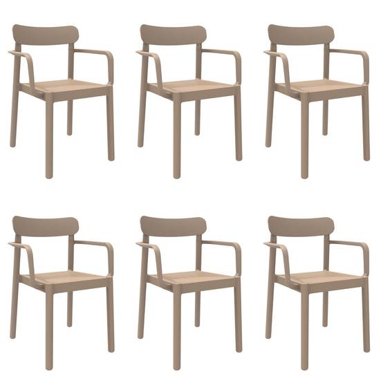 Set 6 fauteuils intérieur, extérieur sable ELBA garbar - Image 1