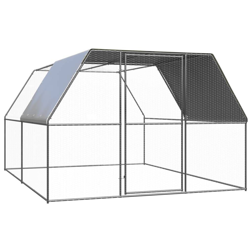Poulailler Volière Extérieur Acier Galvanisé pour Jardin Sécurisé 3x4x2m – ComfortXL Outdoor Living - Image 1