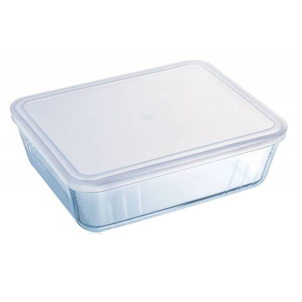 Plat rectangulaire 4l verre + couvercle plastique 244P000/5043 Pyrex