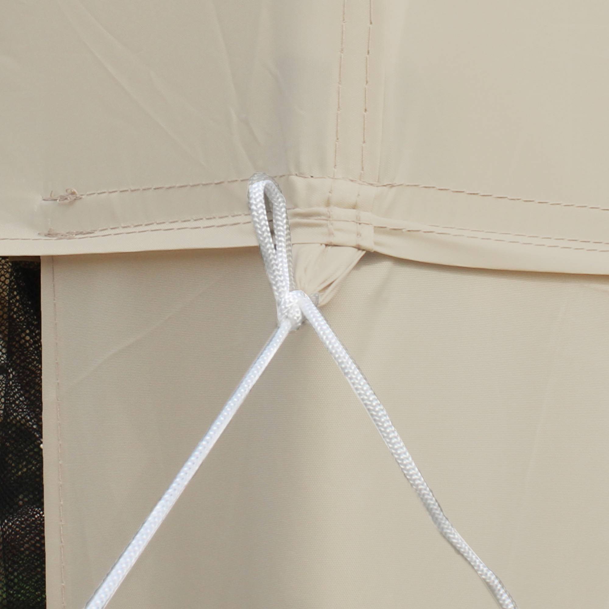 Outsunny - Tonnelle barnum de jardin 3x3m avec 4 moustiquaires amovibles double toit beige - Outsunny - Image 8