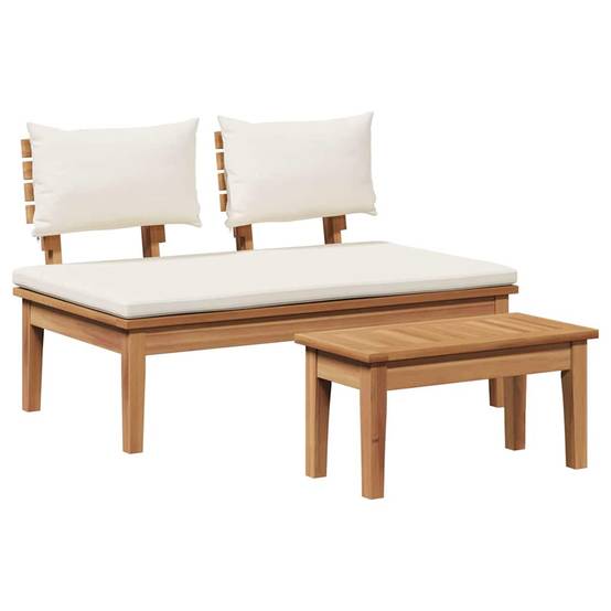 ComfortXL - Salon de Jardin Teck Massif Banc 2 Places et Table Basse pour Terrasse Extérieur Marron – ComfortXL Outdoor Living - Image 7