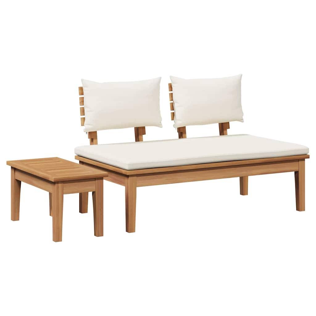 ComfortXL - Salon de Jardin Teck Massif Banc 2 Places et Table Basse pour Terrasse Extérieur Marron – ComfortXL Outdoor Living - Image 2