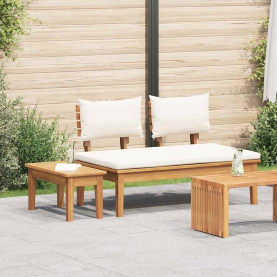 ComfortXL - Salon de Jardin Teck Massif Banc 2 Places et Table Basse pour Terrasse Extérieur Marron – ComfortXL Outdoor Living - Image 1