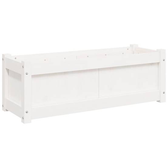 Maison Chic - Jardinière | Pot de fleurs | Cache-pot | Bac à fleurs blanc 90x31x31 cm bois massif de pin - Image 1