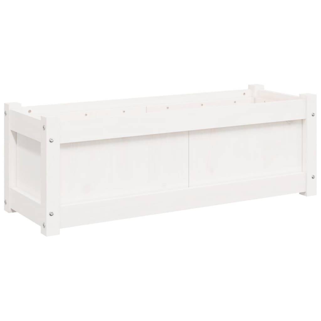 Maison Chic - Jardinière | Pot de fleurs | Cache-pot | Bac à fleurs blanc 90x31x31 cm bois massif de pin - Image 1