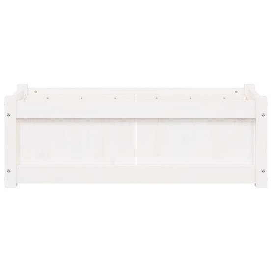 Maison Chic - Jardinière | Pot de fleurs | Cache-pot | Bac à fleurs blanc 90x31x31 cm bois massif de pin - Image 5