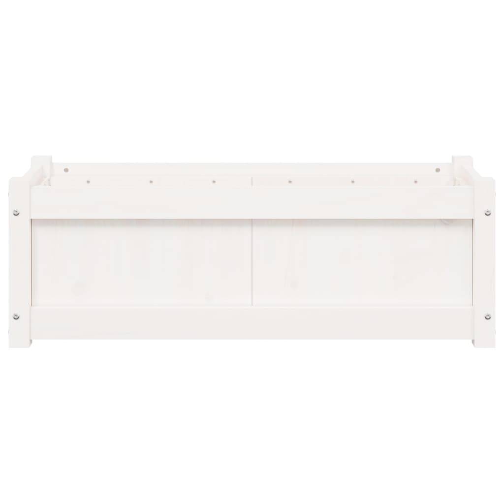 Maison Chic - Jardinière | Pot de fleurs | Cache-pot | Bac à fleurs blanc 90x31x31 cm bois massif de pin - Image 5