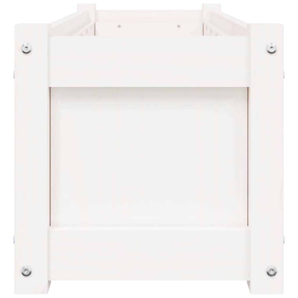 Maison Chic - Jardinière | Pot de fleurs | Cache-pot | Bac à fleurs blanc 90x31x31 cm bois massif de pin - Image 6