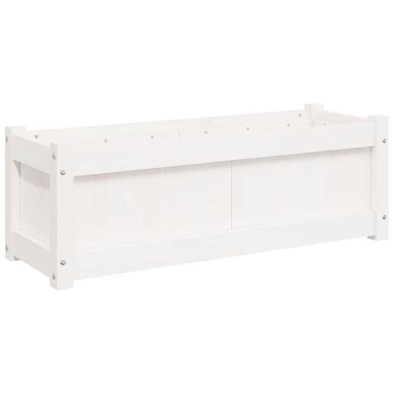 Maison Chic - Jardinière | Pot de fleurs | Cache-pot | Bac à fleurs blanc 90x31x31 cm bois massif de pin - Image 7