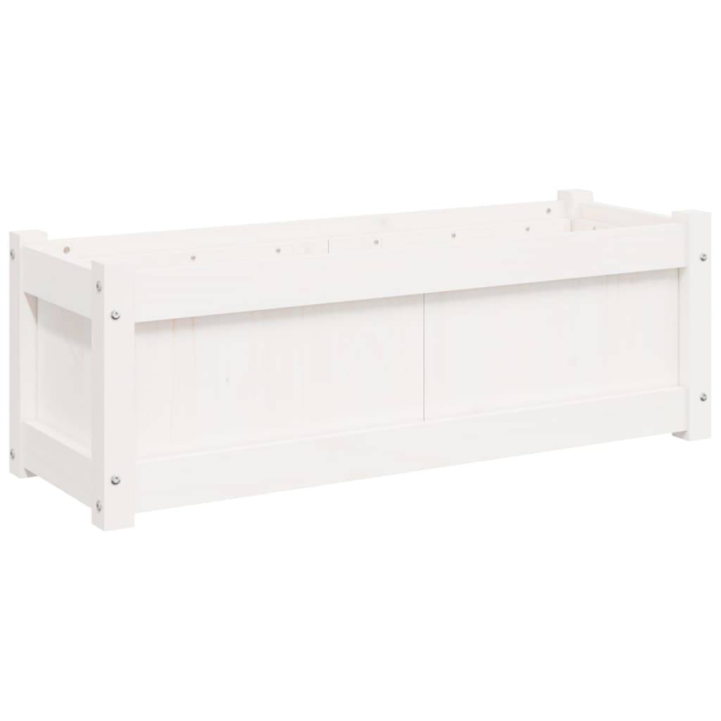 Maison Chic - Jardinière | Pot de fleurs | Cache-pot | Bac à fleurs blanc 90x31x31 cm bois massif de pin - Image 7