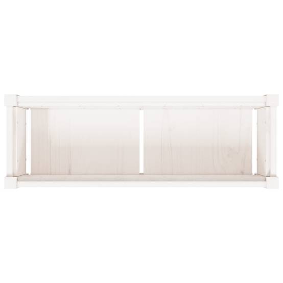 Maison Chic - Jardinière | Pot de fleurs | Cache-pot | Bac à fleurs blanc 90x31x31 cm bois massif de pin - Image 8