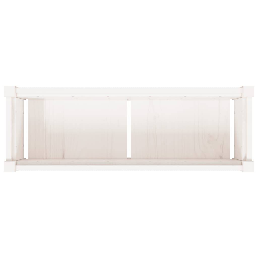 Maison Chic - Jardinière | Pot de fleurs | Cache-pot | Bac à fleurs blanc 90x31x31 cm bois massif de pin - Image 8
