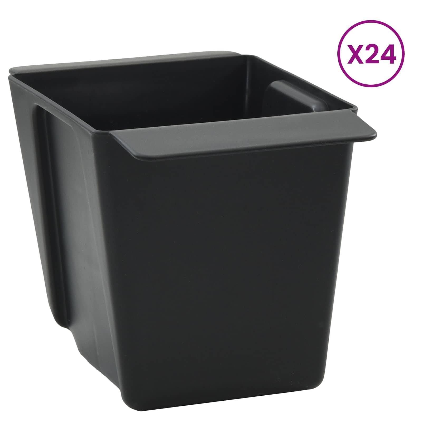 Lot de 24 jardinières pour palettes polypropylène noir 13.5 x 9 x 9.5 cm - PANGIVO - Image 3